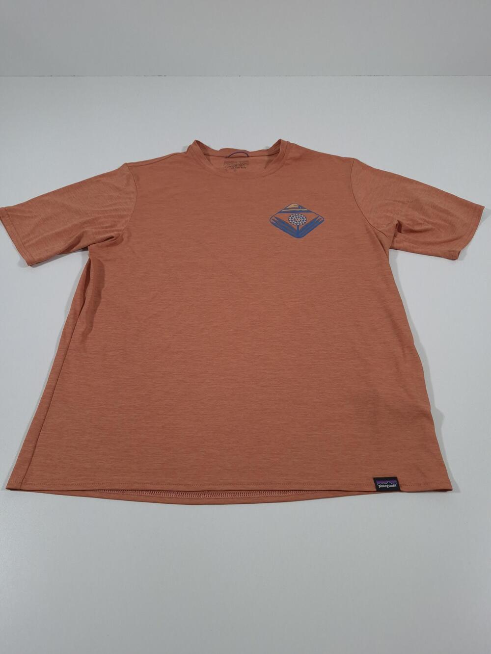 Patagonia Capilene Cool Daily Shirt Mens Small Orange Short Sleeve Graphic Tee